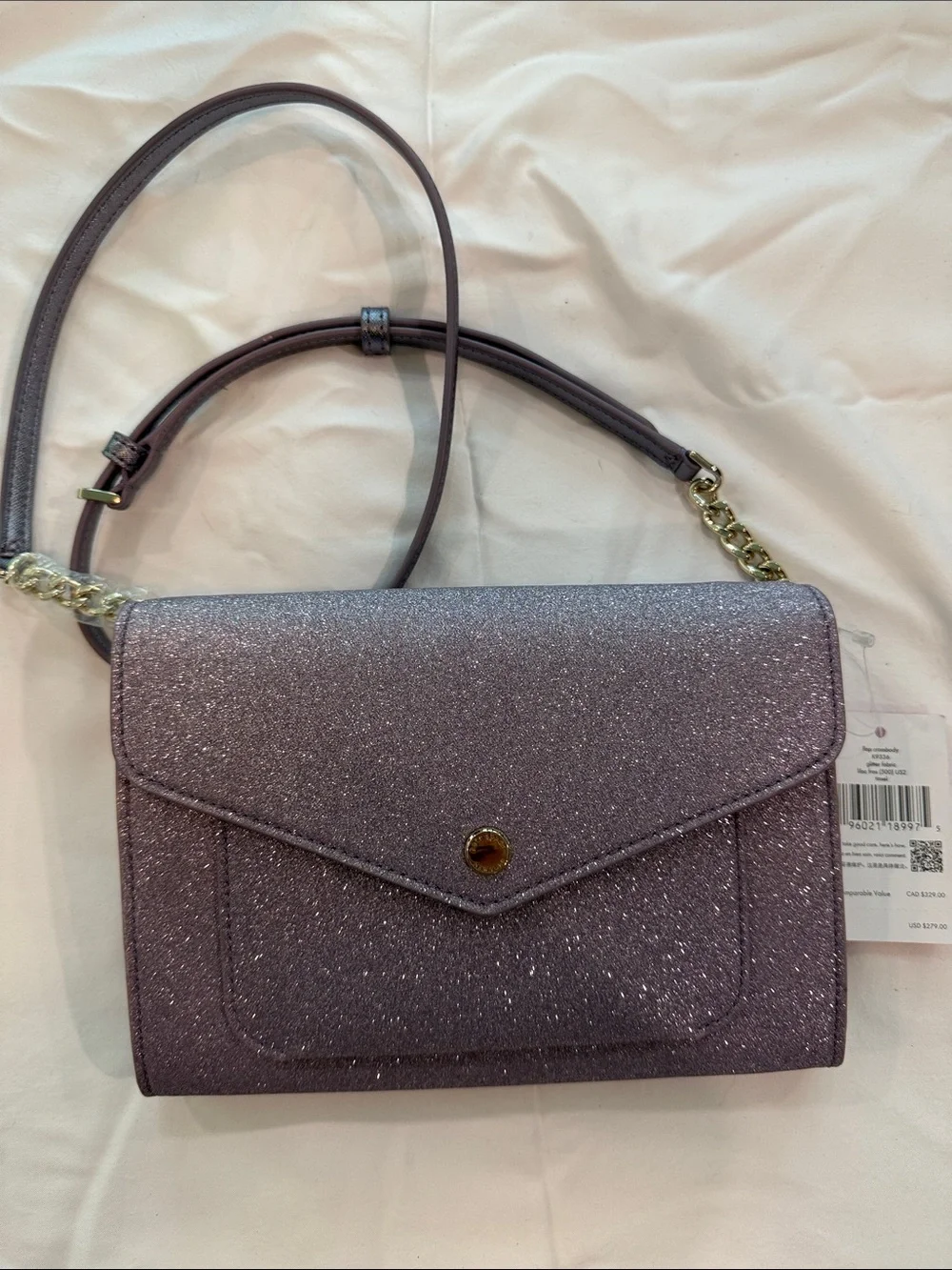 kate spade Lavender Glitter Envelope Crossbody